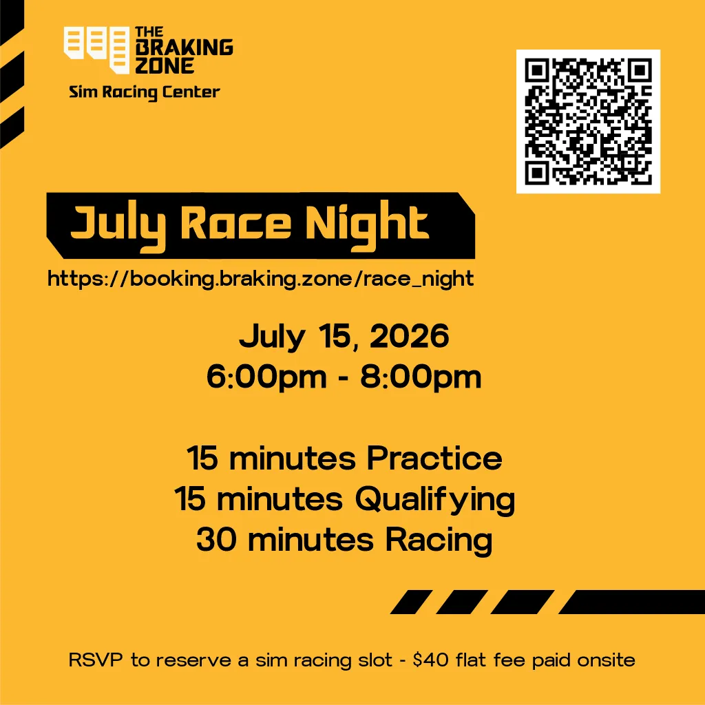 Our monthly Race Night returns Wednesday, July 15, at 6:00pm